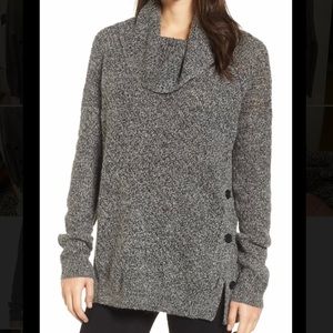 Lucky Brand Alyssa Cowl Neck Side Button Sweater